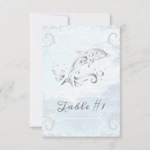 Carte de table Mariage Dolphin Argent