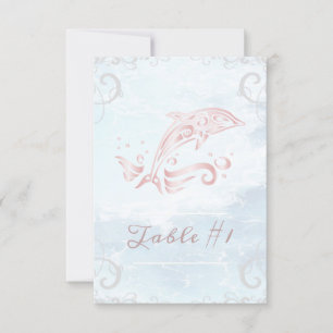 Carte de table Mariage Dolphin rose