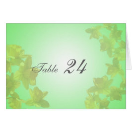 Carte de table mariage, fleurs de tulipe jaune