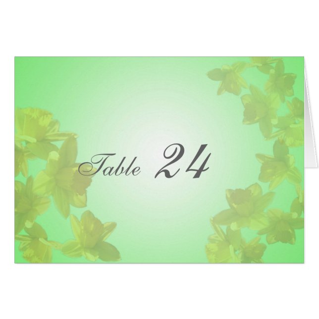 Carte de table mariage, fleurs de tulipe jaune (Devant Horizontal)