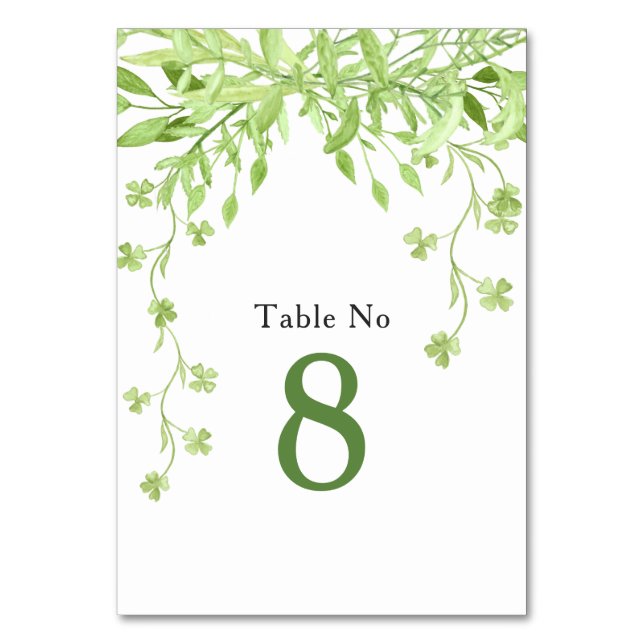Carte de table Mariage Floral Clover de verdure (Par défaut)