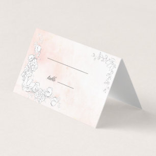 Carte de table Mariage florale subtile moderne