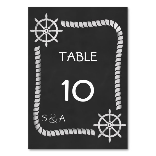 Carte de table Mariage nautique Chalkboard (Par défaut)