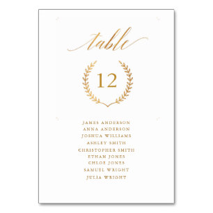 Carte de table Mariage or à huile Calligraphie sim