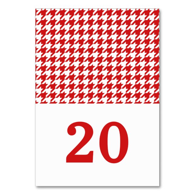 Carte de table Mariage Red Houndstooth (Par défaut)