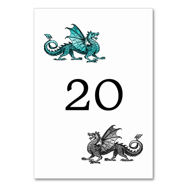 Carte de table Mariage Silver Dragon turquoise (Par défaut)