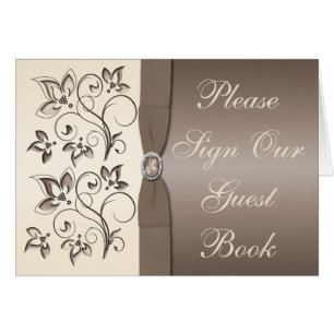 Carte de table mocha et ivoire florale