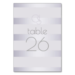 Carte de table | Monogramme à bande violet en arge
