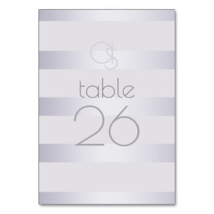 Carte de table Monogramme à bande violet en arge