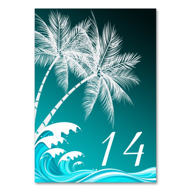 Carte de table OMBRÉ TURQUOISE TROPICAL PALMS (Par défaut)