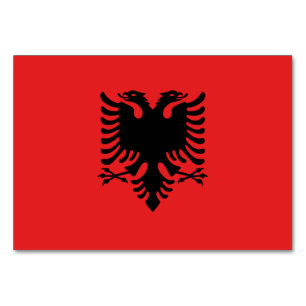 Carte de table patriotique avec Drapeau d'Albanie