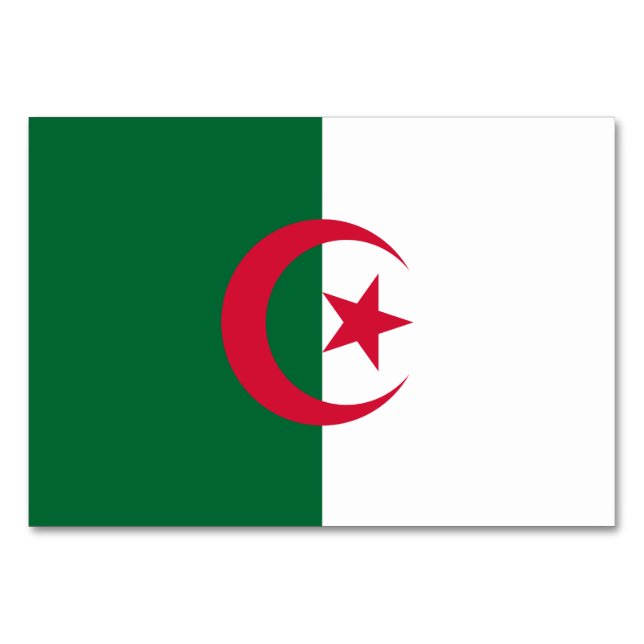 Carte de table patriotique avec Drapeau d'Algérie (Dos)
