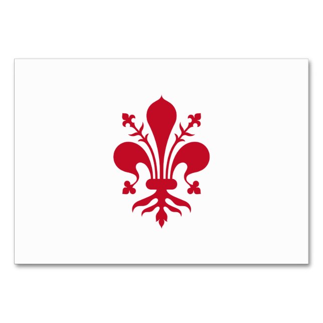 Carte de table patriotique avec Drapeau de Florenc (Devant)