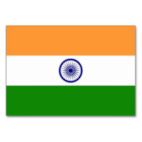 Carte de table patriotique avec Drapeau de l'Inde