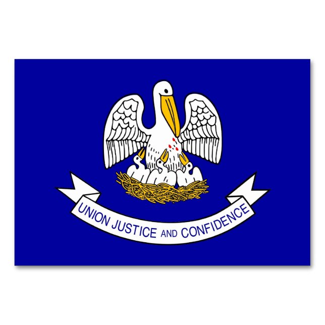 Carte de table patriotique avec Drapeau de Louisia (Dos)