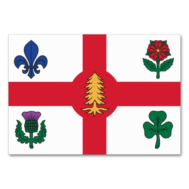 Carte de table patriotique avec Drapeau de Montréa (Devant)