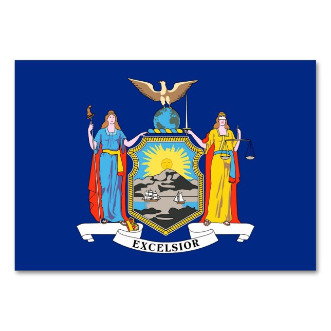 Carte de table patriotique avec Drapeau de New Yor (Dos)