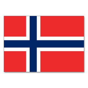 Carte de table patriotique avec Drapeau de Norvège