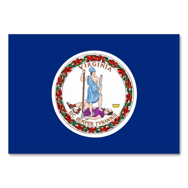 Carte de table patriotique avec Drapeau de Virgini (Dos)