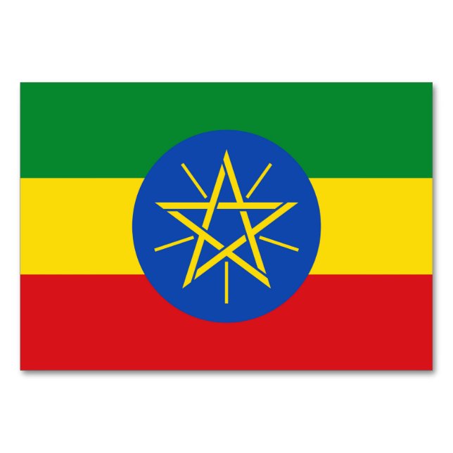 Carte de table patriotique avec Drapeau d'Ethiopie (Dos)
