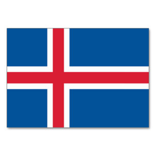 Carte de table patriotique avec Drapeau d'Islande