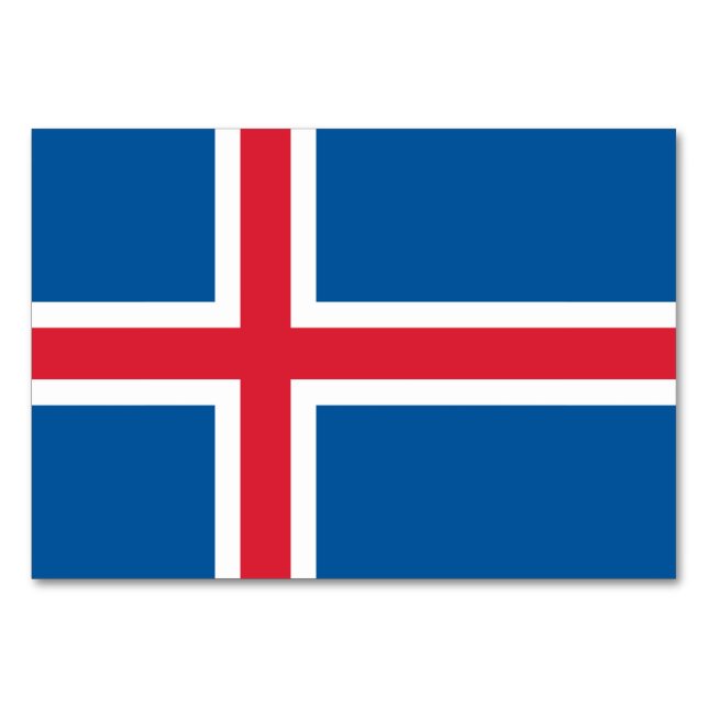 Carte de table patriotique avec Drapeau d'Islande (Dos)