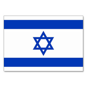 Carte de table patriotique avec Drapeau d'Israël