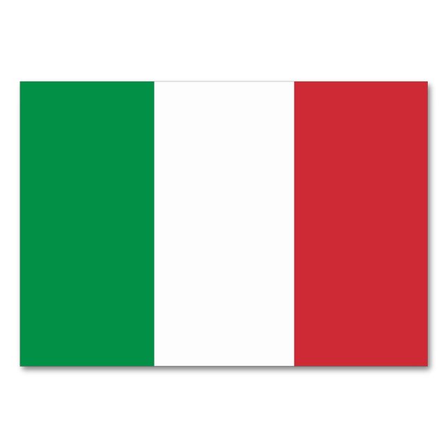 Carte de table patriotique avec Drapeau d'Italie (Dos)
