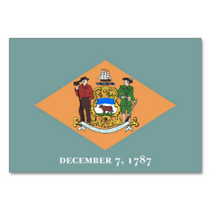 Carte de table patriotique avec Drapeau du Delawar
