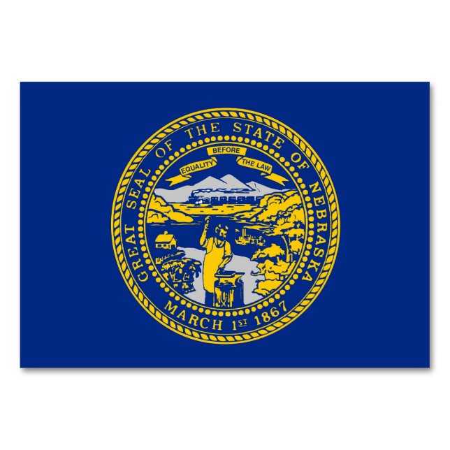 Carte de table patriotique avec drapeau du Nebrask (Dos)