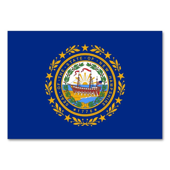 Carte de table patriotique avec drapeau du New Ham (Dos)