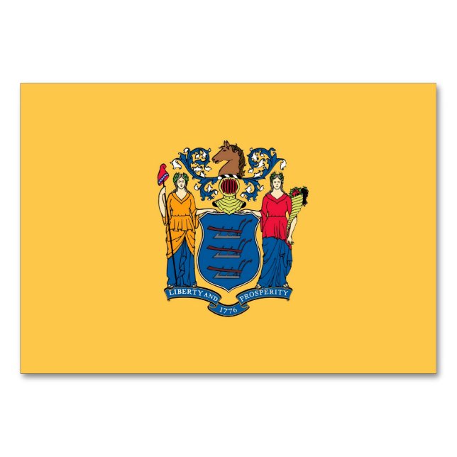 Carte de table patriotique avec Drapeau du New Jer (Dos)