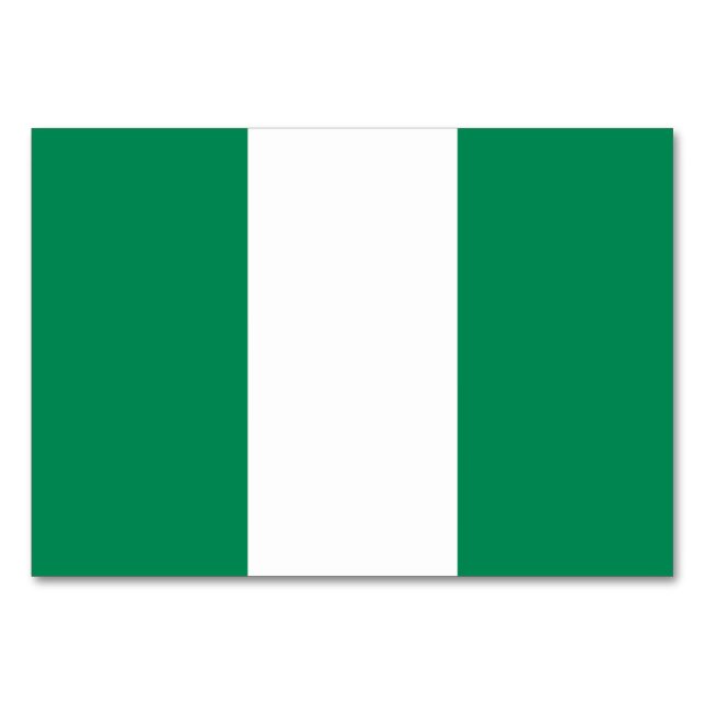Carte de table patriotique avec Drapeau du Nigeria (Dos)