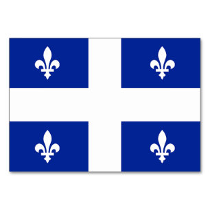 Carte de table patriotique avec Drapeau du Québec