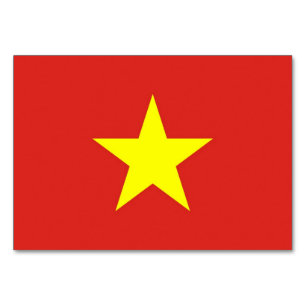 Carte de table patriotique avec Drapeau du Vietnam
