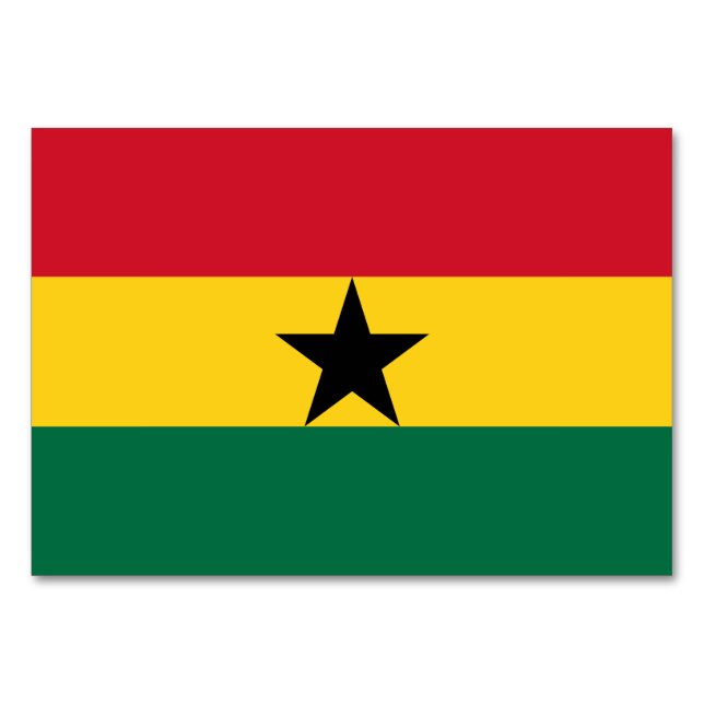 Carte de table patriotique avec le drapeau du Ghan (Dos)