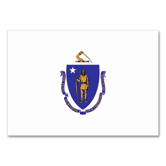 Carte de table patriotique avec le drapeau du Mass (Dos)
