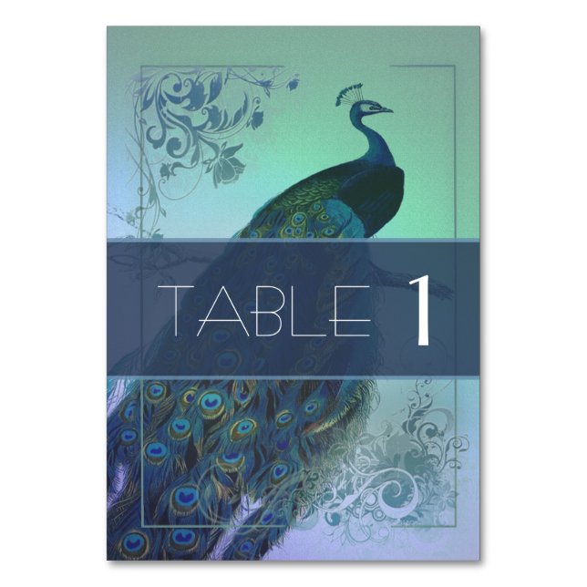 Carte de table Peacock romantique (Dos)