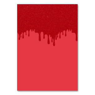 Carte de table personnalisée à gouttes rouges – Mo