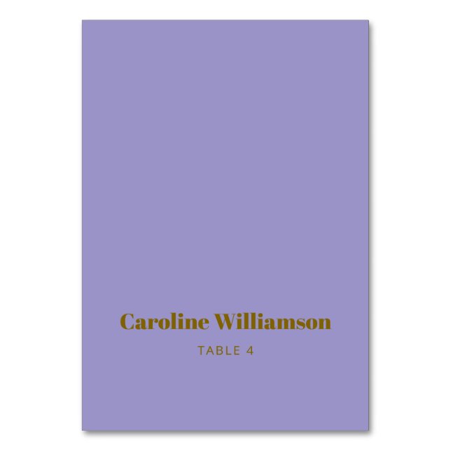 Carte de table personnalisée avec typographie viol (Par défaut)