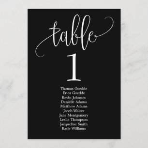 Carte de table Plan de siège Lovely Calligraphy