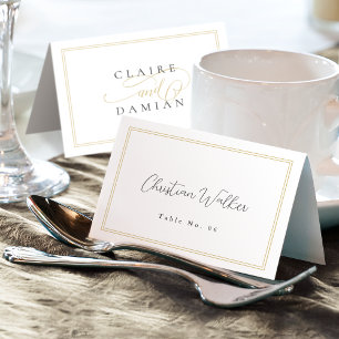 Carte de table pliable de mariage en écriture Simp