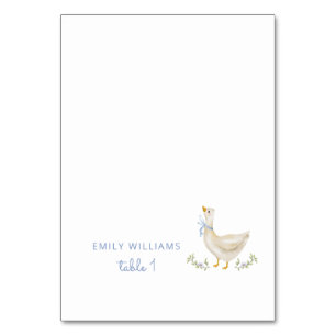 Carte de table pour Baby Shower Silly Goose Blue B
