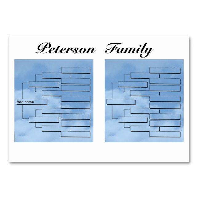 Carte de table pour le dîner en famille (Devant)