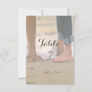 Carte de table pour mariage sur la plage