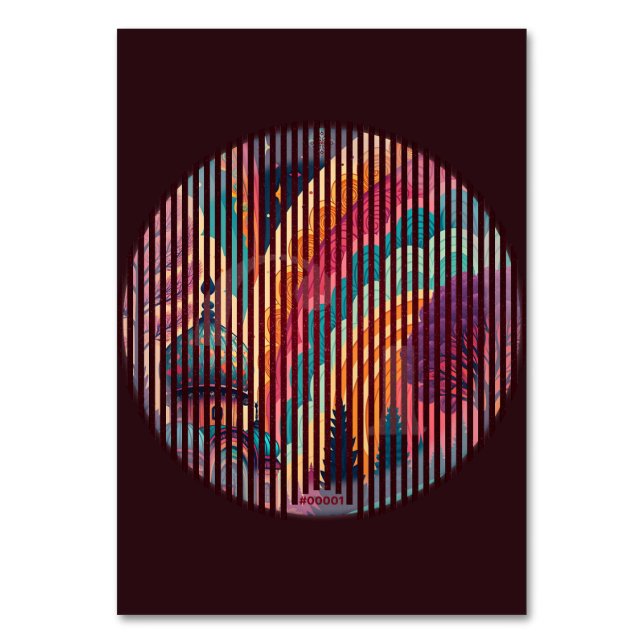 Carte de table Rainbow Dome personnalisée - Dark E (Par défaut)