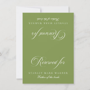 Carte de table réservée pour mariage classique ivo