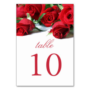 Carte de table Romantic Red Roses