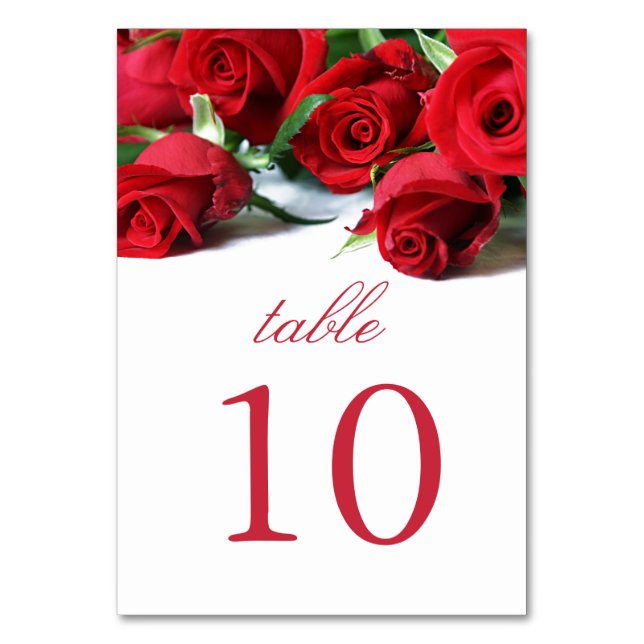 Carte de table Romantic Red Roses (Dos)
