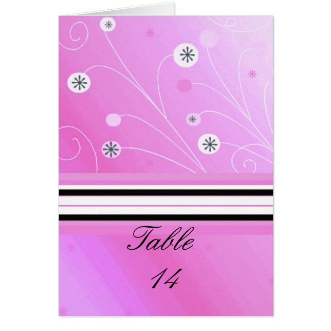 Carte de table rose (Devant)